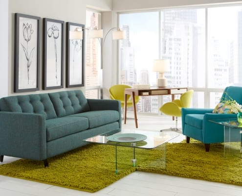 Darby Living Room with Glass On Glass